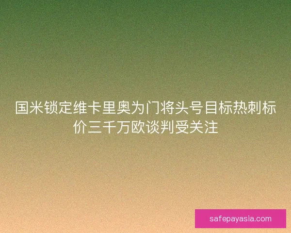 国米锁定维卡里奥为门将头号目标热刺标价三千万欧谈判受关注